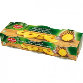 DEL MONTE Piña en rodajas pack 3 latas 420 grs